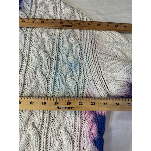 Balenciaga Tie Dye Cotton Chunky Knit Oversized Pink Blue Sweater Pullover Sz XS - Picture 16 of 16